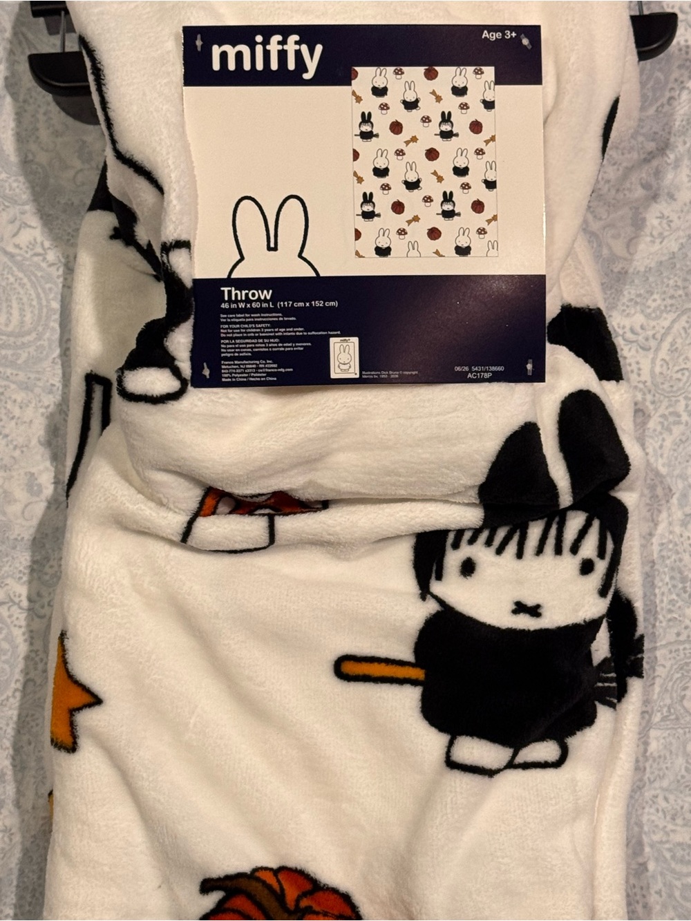 Miffy Halloween Super Soft Plush Thick 46x60 in. Throw Blanket
